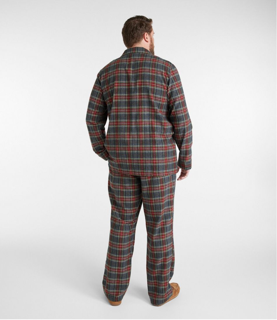 Flannel Pajama Set- Grey/Red Plaid Medium