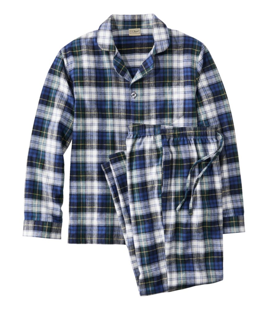 Men's Country Christmas Plaid Flannel Pajama Pants - Little Blue