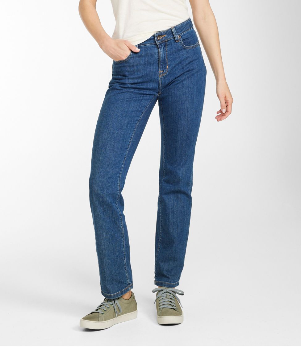 Women's True Shape Jeans, High-Rise Straight-Leg Stonewashed 2, Denim | L.L.Bean