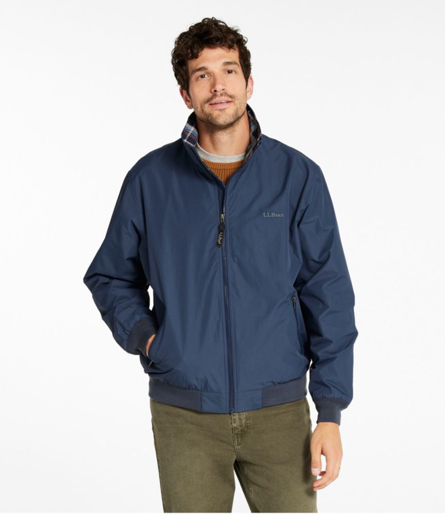 Men's Warm-Up Jacket, Flannel-Lined, Carbon Navy, small image number 2