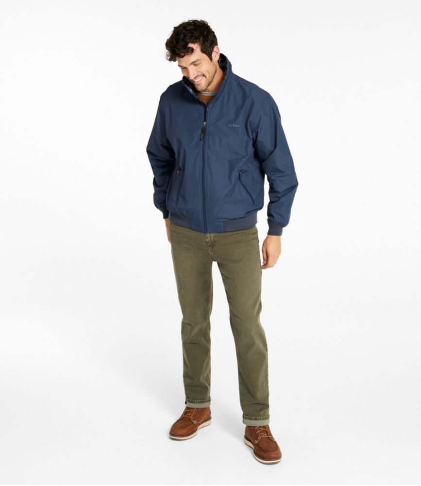 Men's Warm-Up Jacket, Flannel-Lined, Carbon Navy, small image number 4