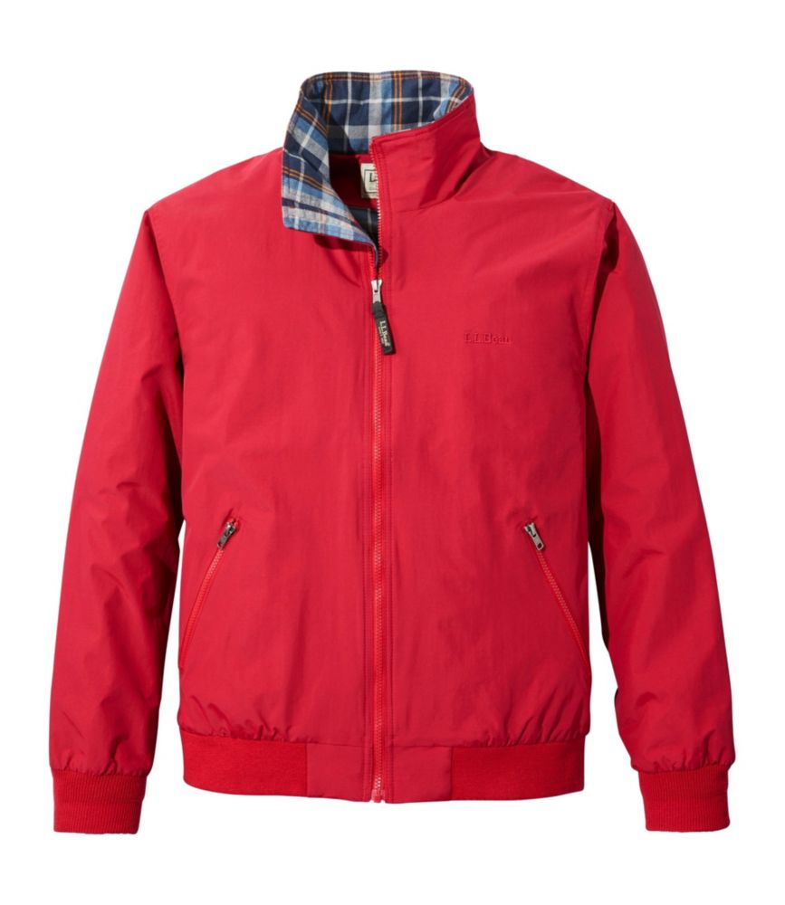 Men's Warm-Up Jacket, Flannel-Lined, Dark Red, small image number 1