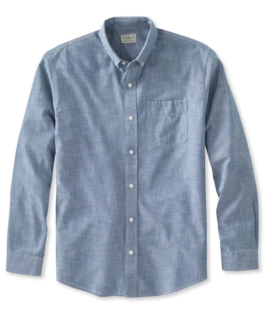 Men's Easy-Care Chambray Shirt, Traditional Fit
