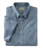 Men's Easy-Care Chambray Shirt, Traditional Fit Short-Sleeve