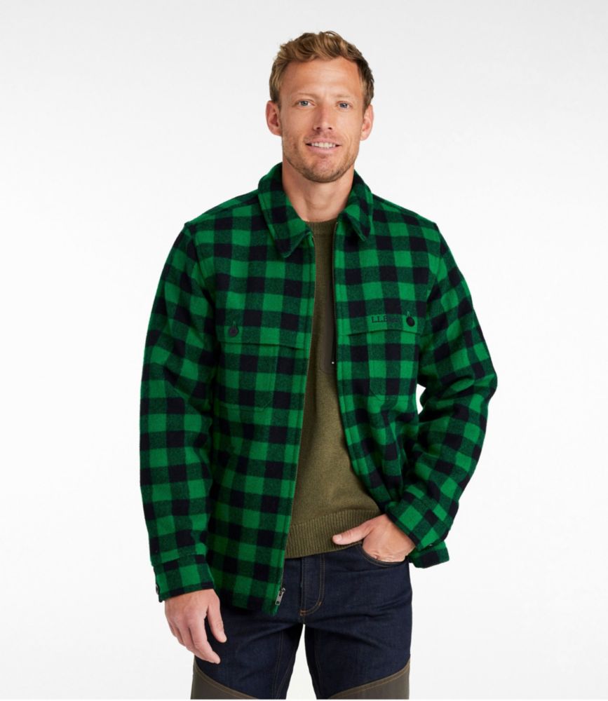 Men's Maine Guide Zip-Front Jac-Shirt, Plaid, Shale Gray/Black, small image number 2