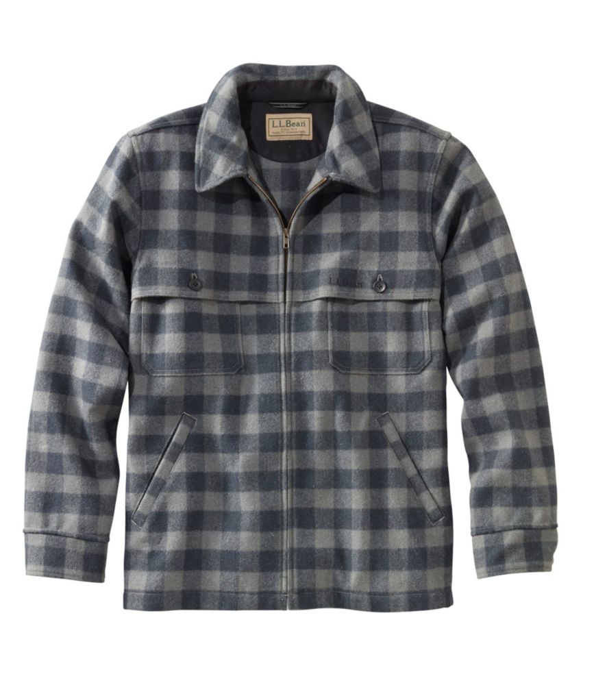 Men's Maine Guide Zip-Front Jac-Shirt, Plaid, Shale Gray/Black, small image number 1