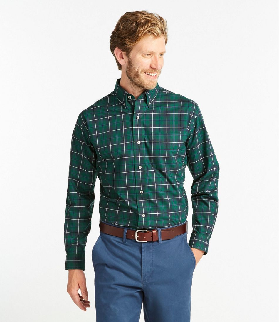 Men's Wrinkle-Free Mini-Tartan Shirt, Traditional Fit