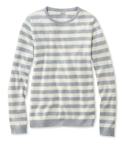 Classic Cashmere Sweater, Crewneck Stripe