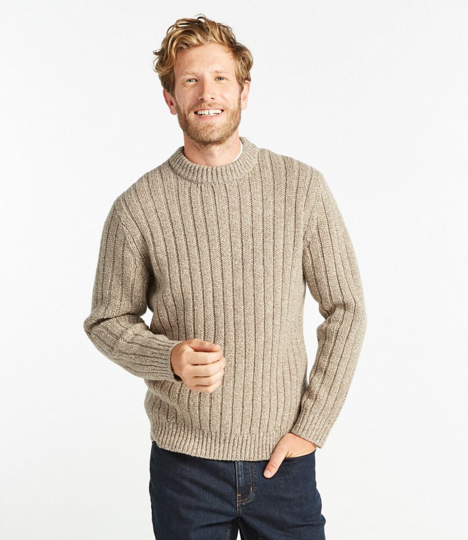 Men's Classic Ragg Wool Sweater, Rib-Knit Crewneck
