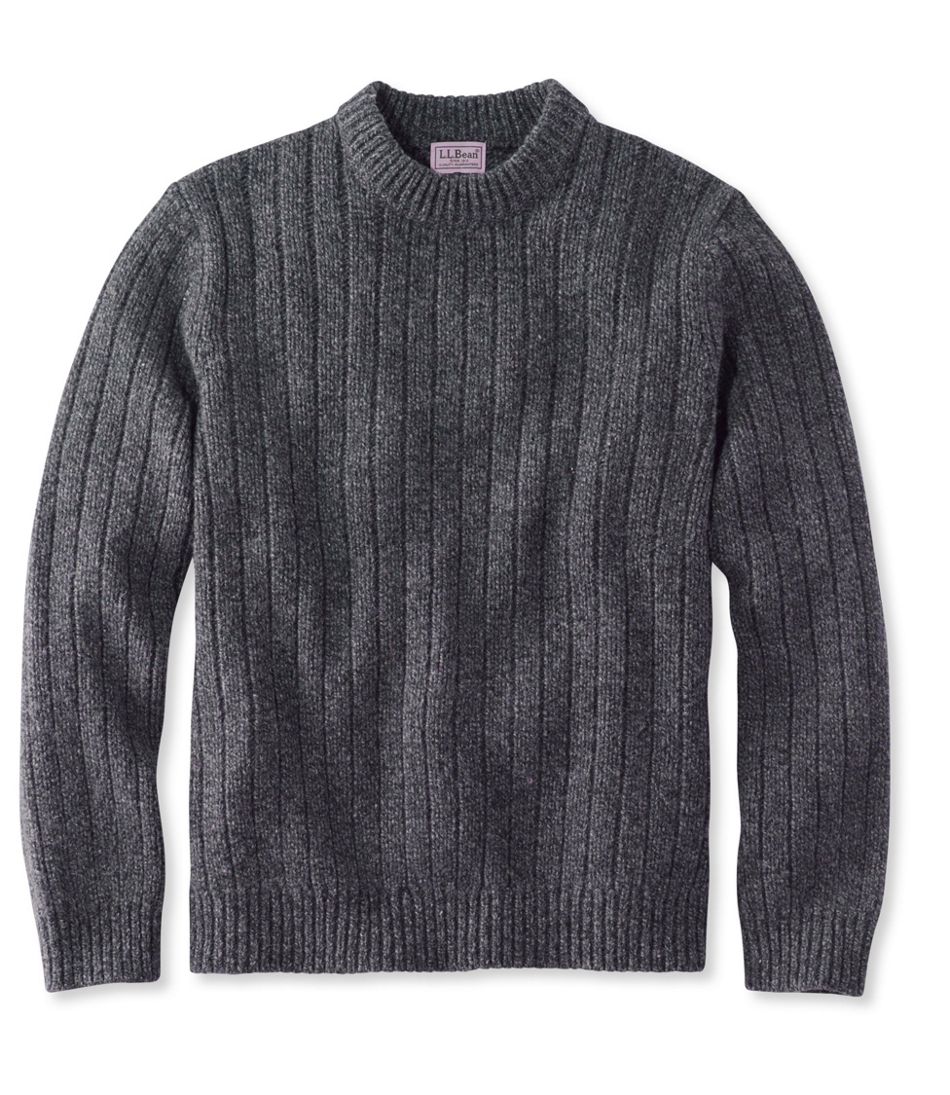 Men's Classic Ragg Wool Sweater, Rib-Knit Crewneck