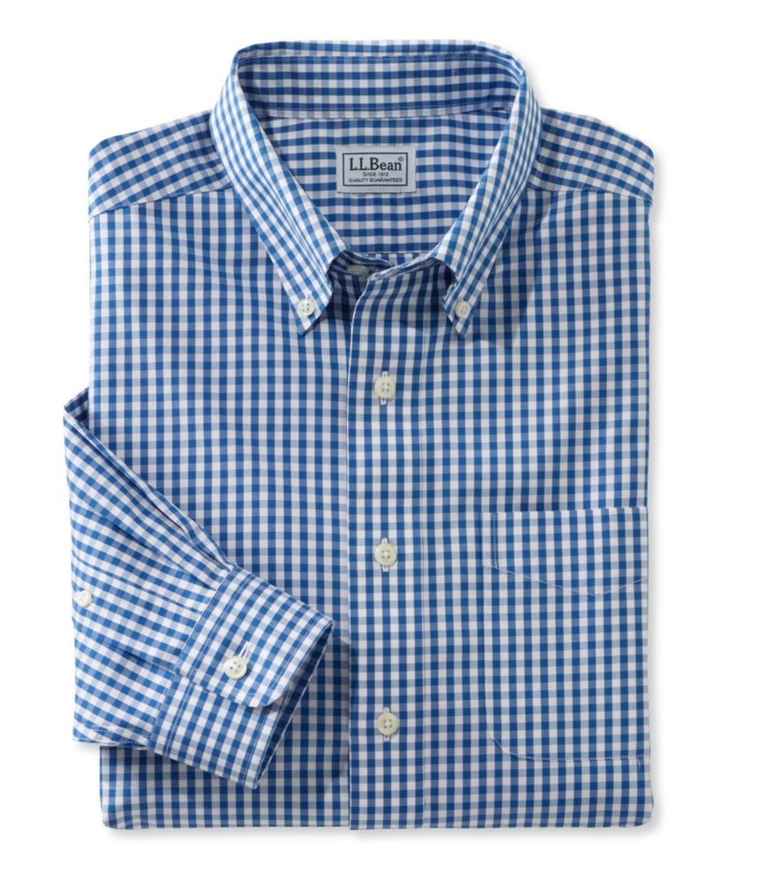 Wrinkle-Free Pinpoint Oxford Shirt, Slim Fit Gingham