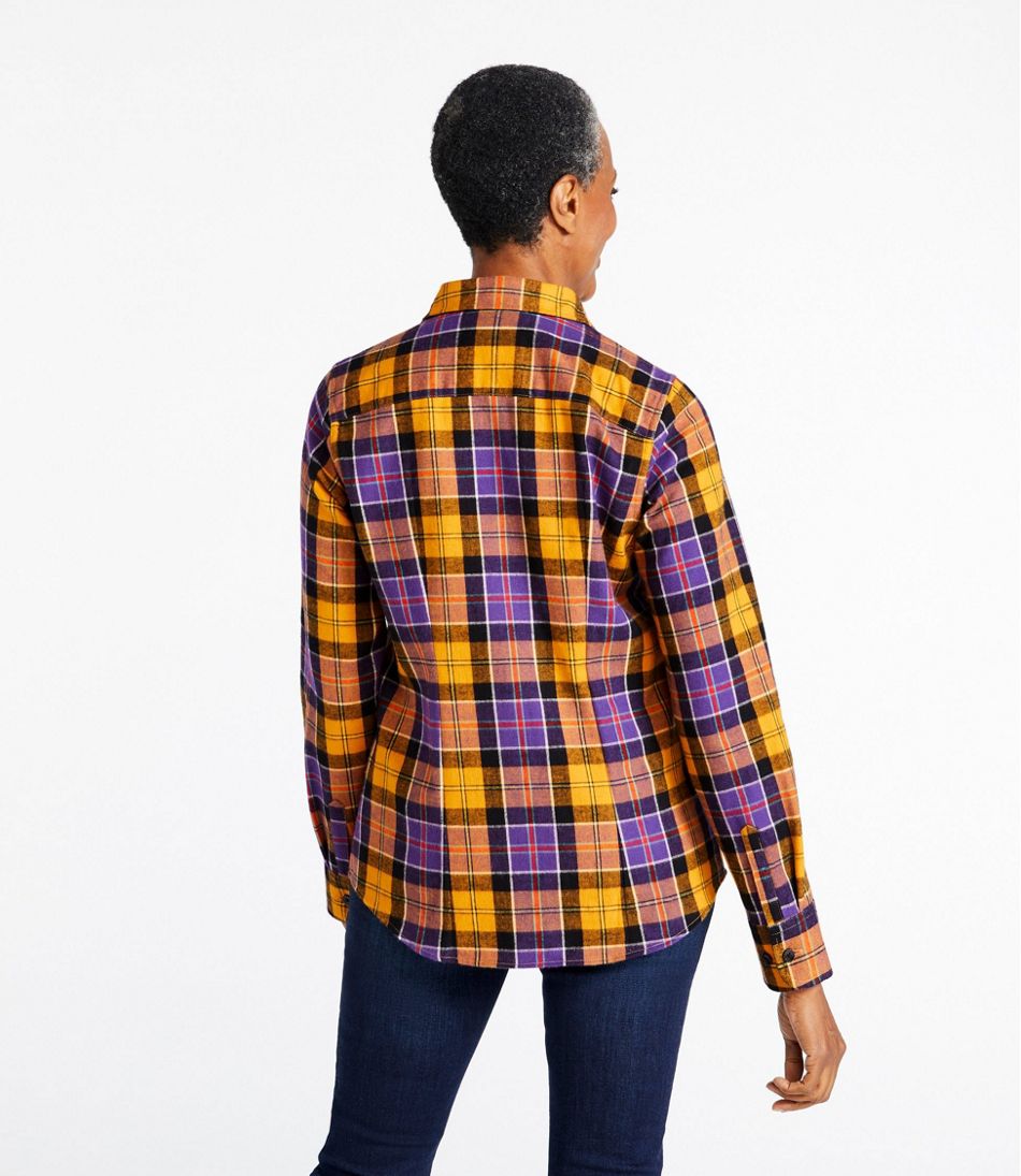 Women's Scotch Plaid Flannel Shirt, Slightly Fitted
