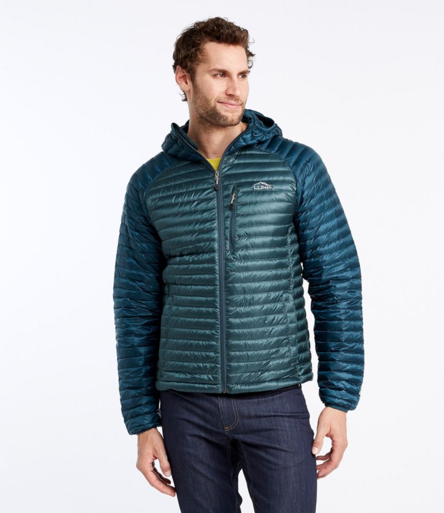 Men's Ultralight 850 Down Sweater, Hooded Colorblock