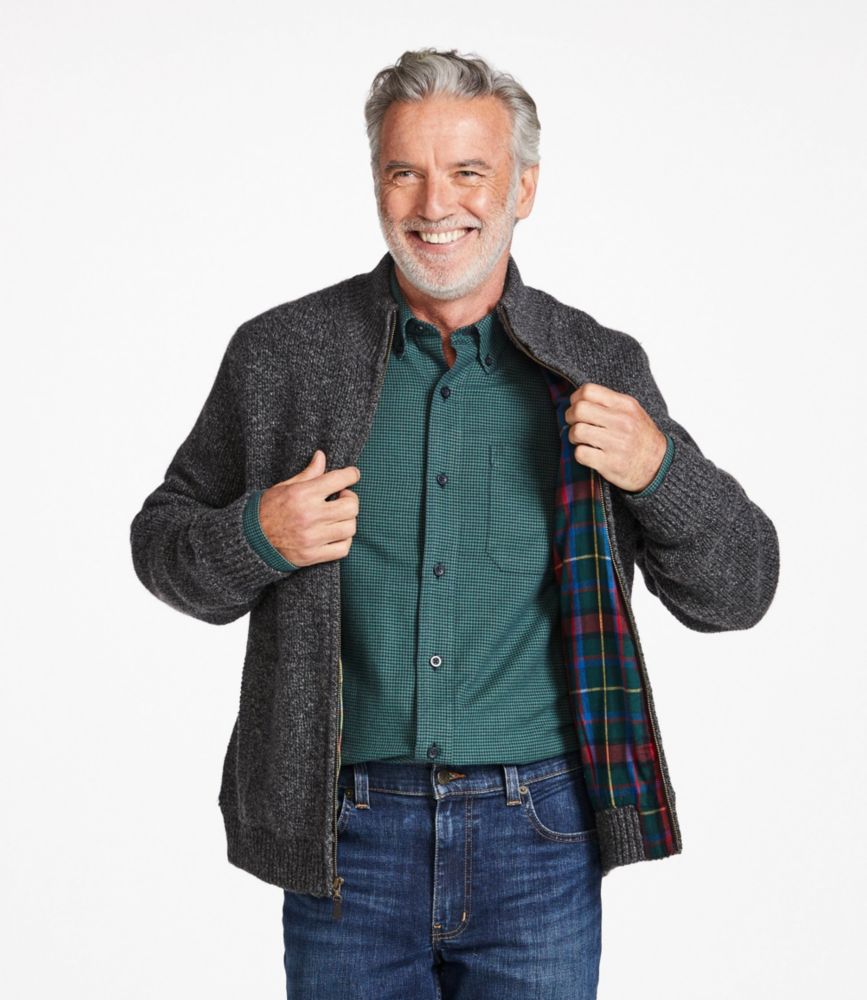 mens zip up wool cardigan