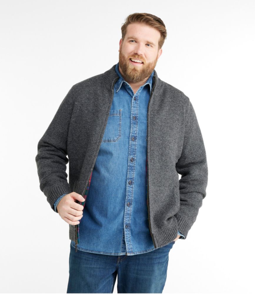 Men's L.L.Bean Classic Ragg Wool Sweater, Full-Zip Flannel-Lined | Sweaters at L.L.Bean