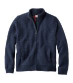 Men's L.L.Bean Classic Ragg Wool Sweater, Full-Zip Flannel-Lined