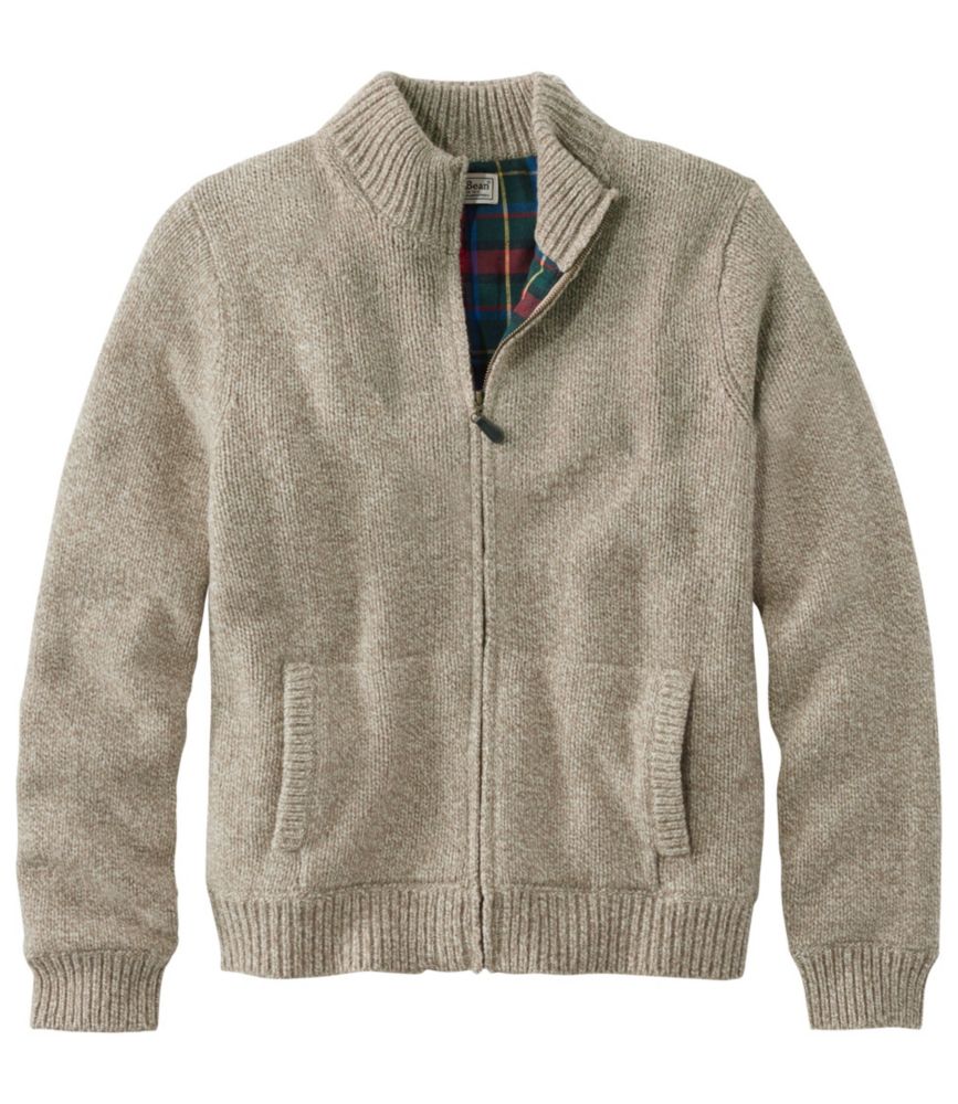 Men's L.L.Bean Classic Ragg Wool Sweater, Full-Zip Flannel-Lined, Natural, small image number 1