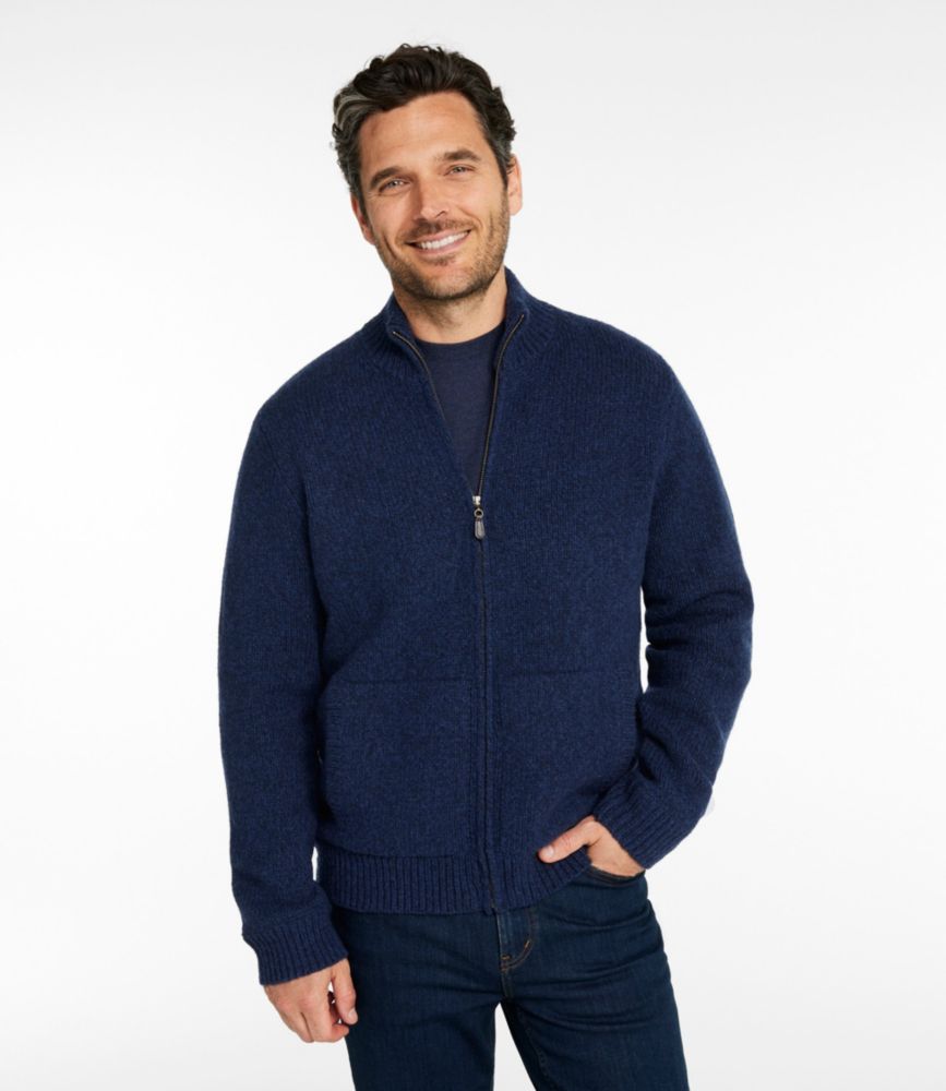 Men's L.L.Bean Classic Ragg Wool Sweater, Full-Zip Flannel-Lined