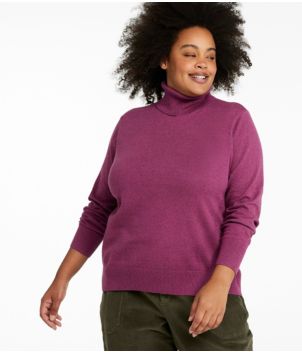 Women's Cotton/Cashmere Sweater, Turtleneck