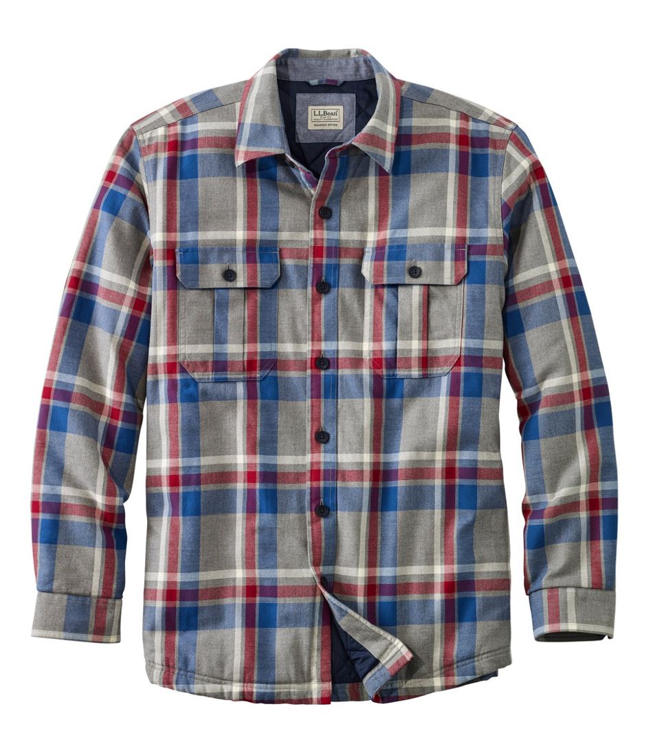 Men's PrimaLoft-Lined Shirt Jac Slightly Fitted Plaid