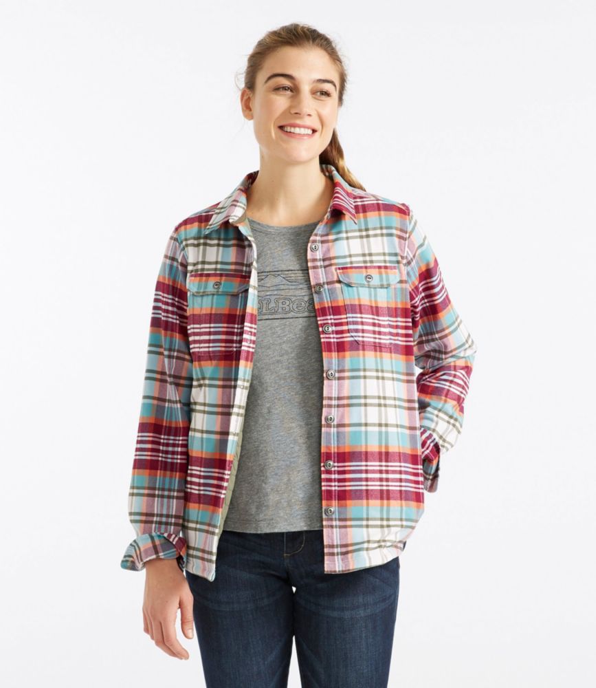 womens lined flannel shirt jacket