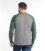 Men's Washed Cotton Double-Knit Crewneck, Slightly Fitted Long-Sleeve Colorblock