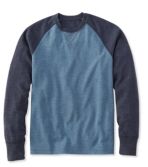 Men's Washed Cotton Double-Knit Crewneck, Slightly Fitted Long-Sleeve Colorblock