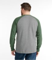 Men's Washed Cotton Double-Knit Crewneck, Slightly Fitted Long-Sleeve  Colorblock