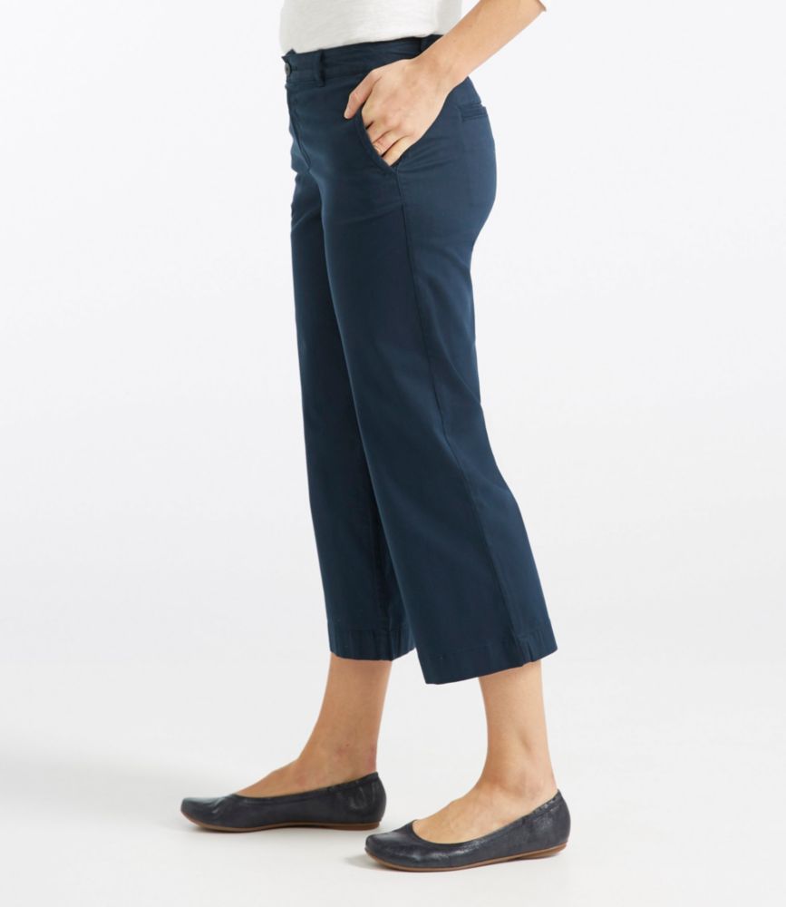Women's Washed Chinos, WideLeg Cropped