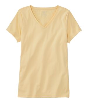 Women's Pima Cotton Shaped V-Neck, Short-Sleeve