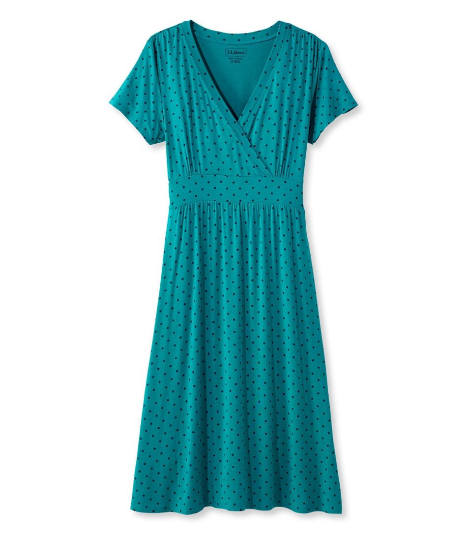 Women's Summer Knit Dress, Short-Sleeve Dot
