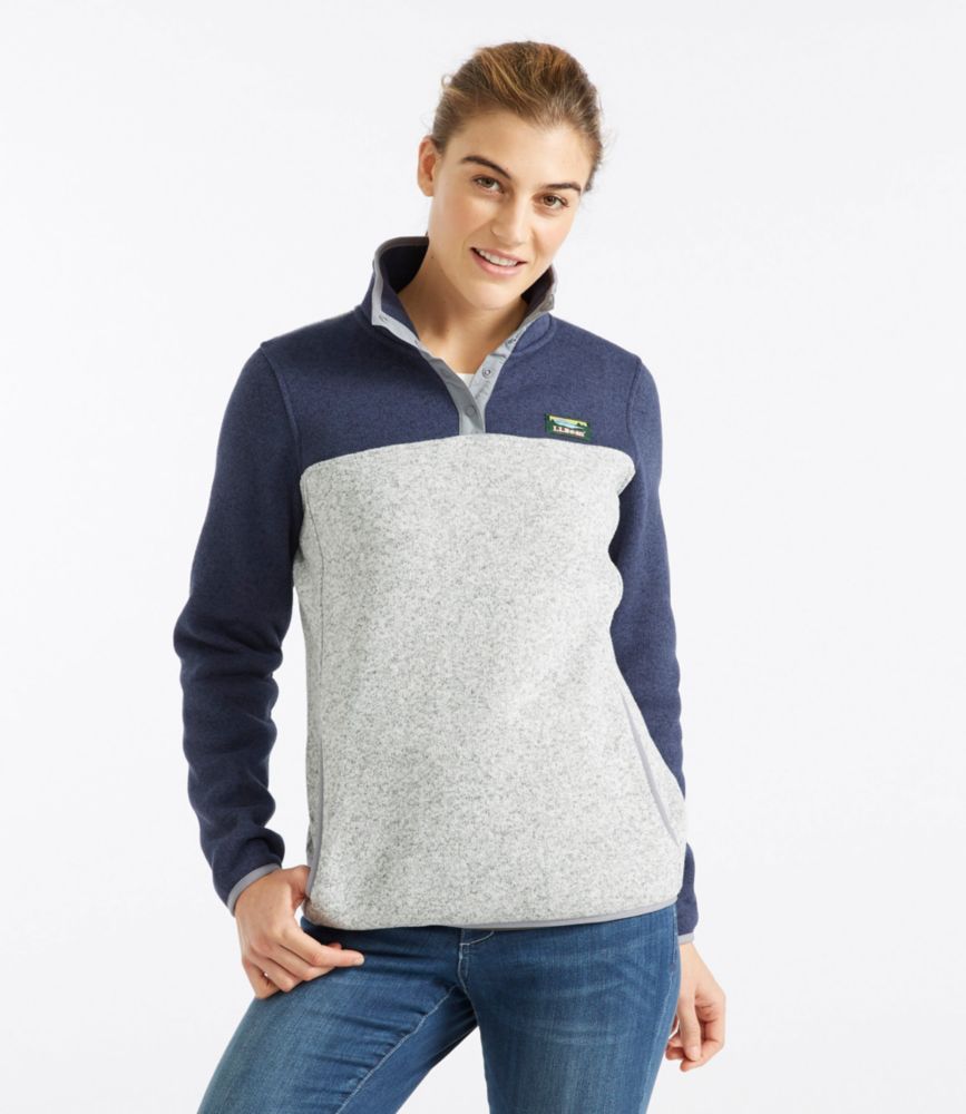 color block fleece pullover