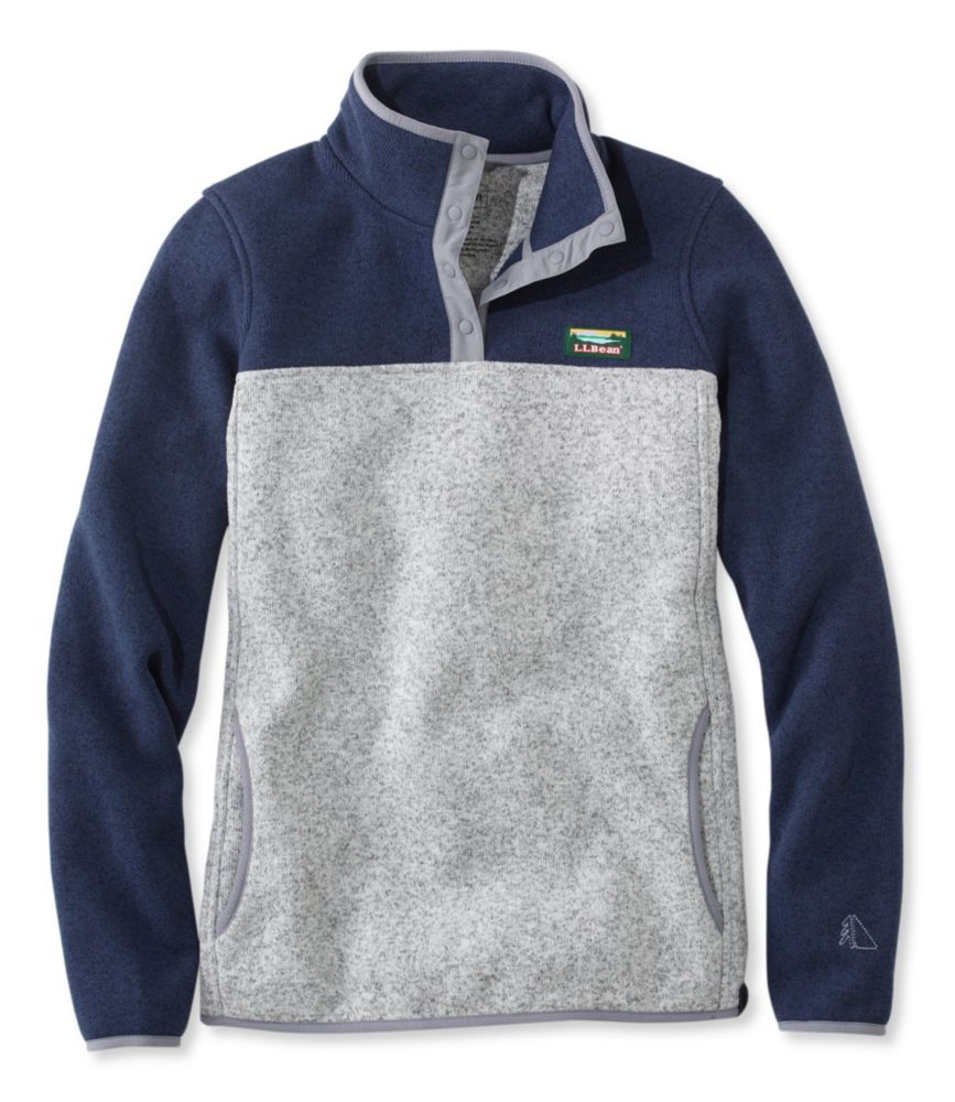 color block fleece pullover