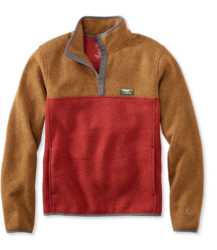 color block fleece pullover