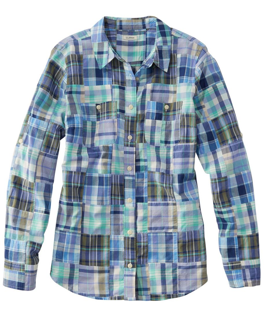 L.L.Bean Madras Shirt, Long-Sleeve Patchwork