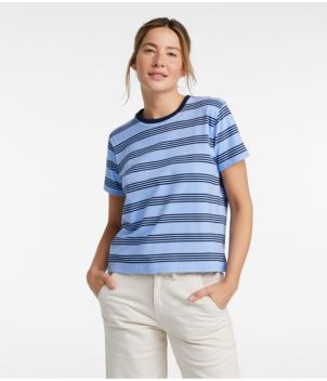 Women's Saturday T-Shirt, Crewneck Short-Sleeve Stripe