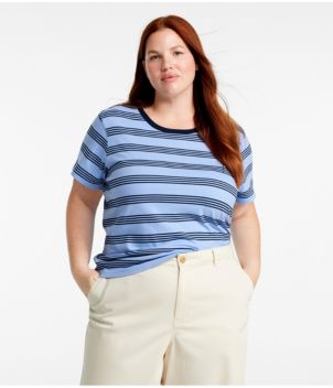 Women's Saturday T-Shirt, Crewneck Short-Sleeve Stripe