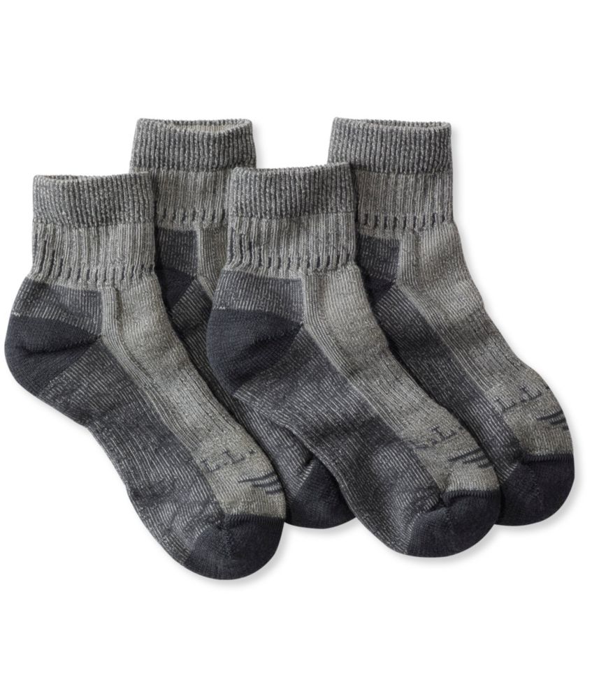 Image of Cresta No Fly Zone Hiking Socks, Lightweight Quarter-Crew Two-Pack Gray L