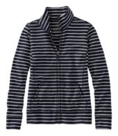 Women's Ultrasoft Sweats, Full-Zip Mock-Neck Jacket Stripe