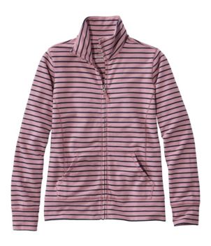 Women's Ultrasoft Sweats, Full-Zip Mock-Neck Jacket Stripe