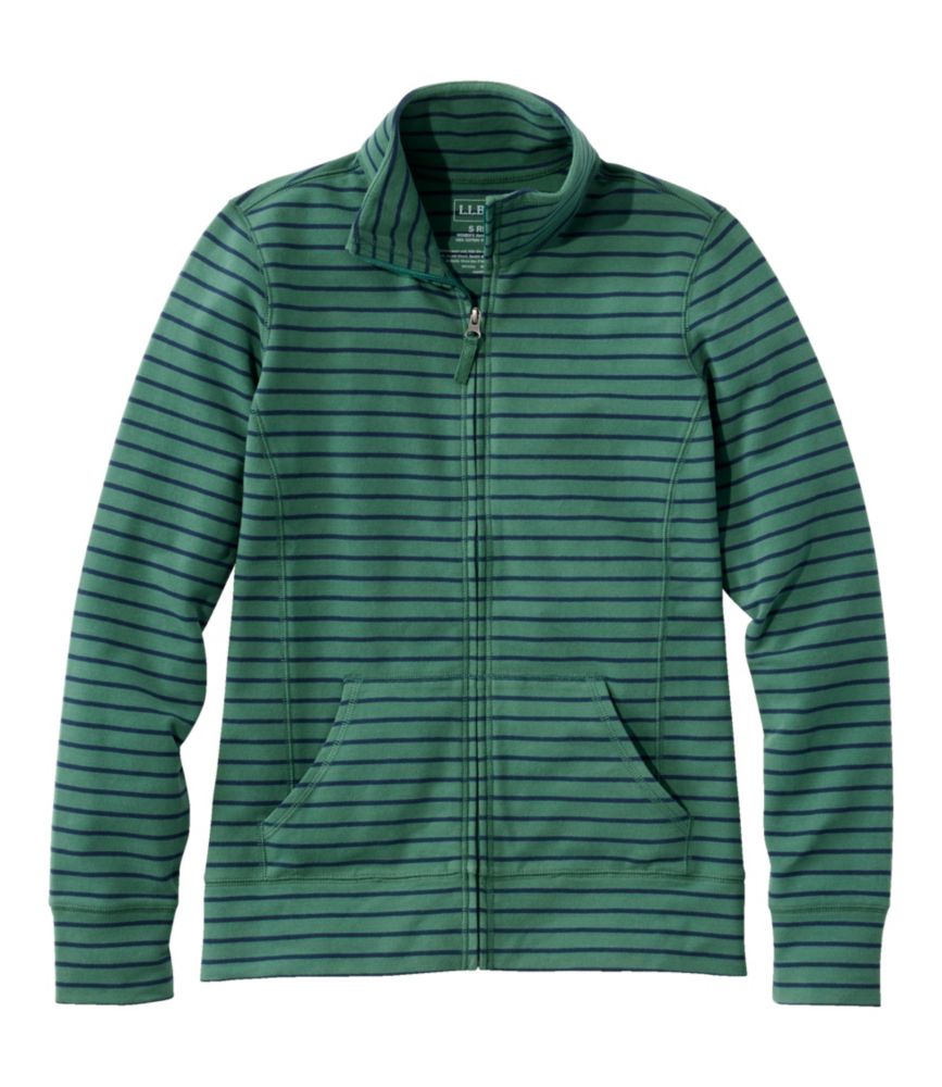 Women's Ultrasoft Sweats, Full-Zip Mock-Neck Jacket Stripe