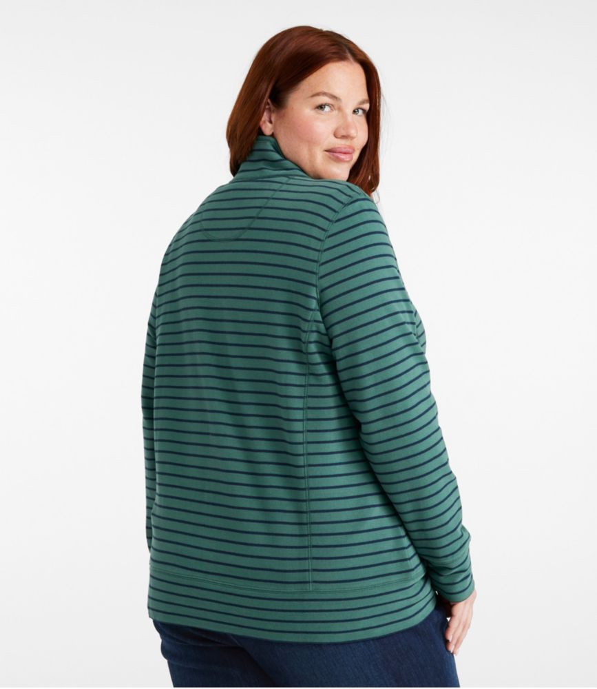 Women's Ultrasoft Sweats, Full-Zip Mock-Neck Jacket Stripe