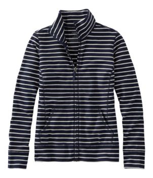 Women's Ultrasoft Sweats, Full-Zip Mock-Neck Jacket Stripe