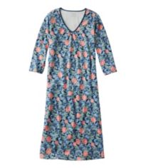 Women's Supima Cotton Nightgown, V-Neck Three-Quarter-Sleeve