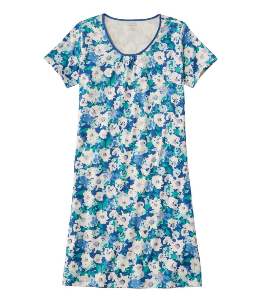 Women's Supima Nightgown, Short-Sleeve Floral