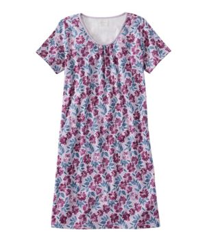 Women's Supima Nightgown, Short-Sleeve Floral
