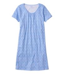 women's supima cotton short sleeve knee length nightgown dress Lands' End Women's Supima Cotton Short Sleeve Midcalf Nightgown Dress