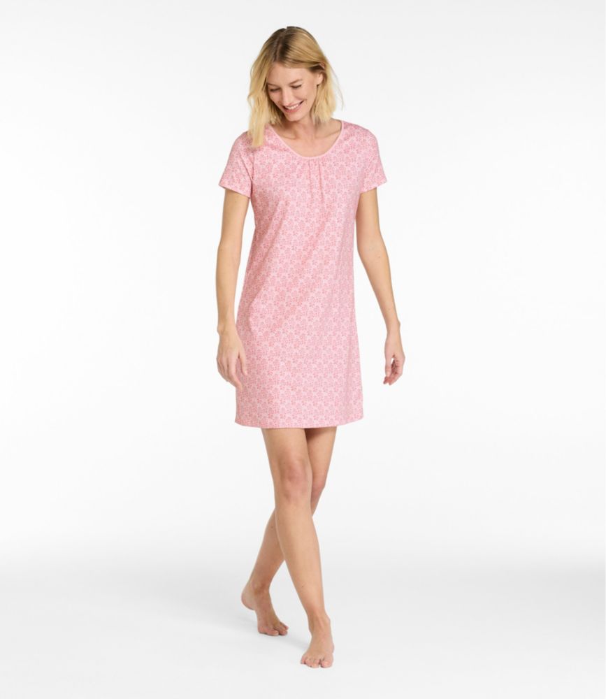 Women's Supima® Nightgown, Short-Sleeve Floral