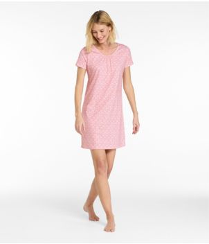Women's Supima® Nightgown, Short-Sleeve Floral