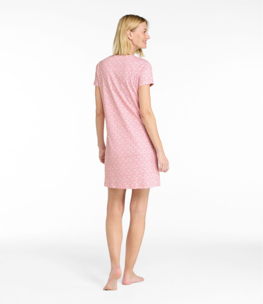 Women's Supima® Nightgown, Short-Sleeve Floral